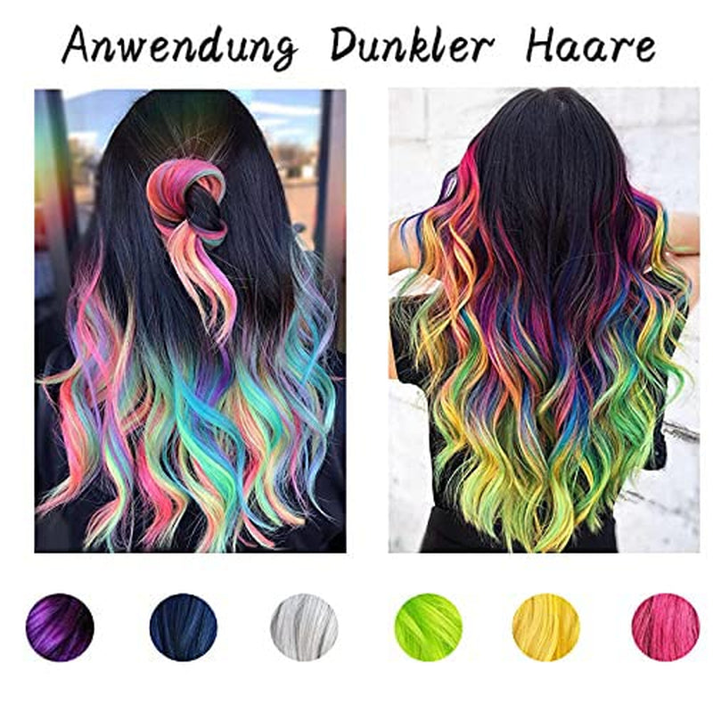 Byhoo 6 Stück temporäre Haarfarbe für schwarzes Haar, Haarkreide, waschbare Haarfarbe, Geschenkidee für Mädchen, Geburtstagsgeschenk für Teenager. Naty Shop Haarfärbemittel