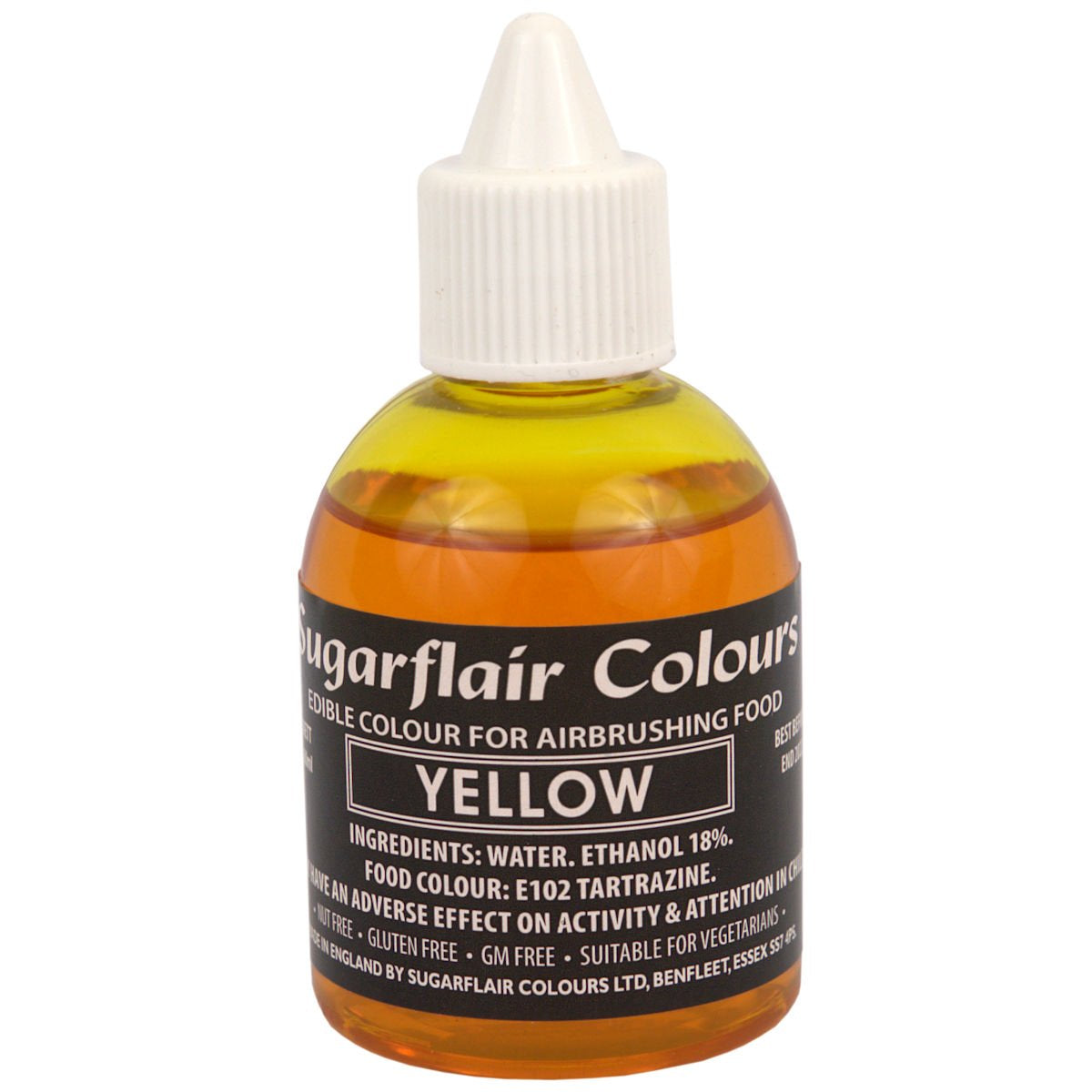Tiefrote Lebensmittelfarbe von Sugarflair – essbare flüssige Lebensmittelfarbe, Airbrush-Farbe für Kuchen, Muffins, Zuckerguss und Kuchendekorationen – 60 ml