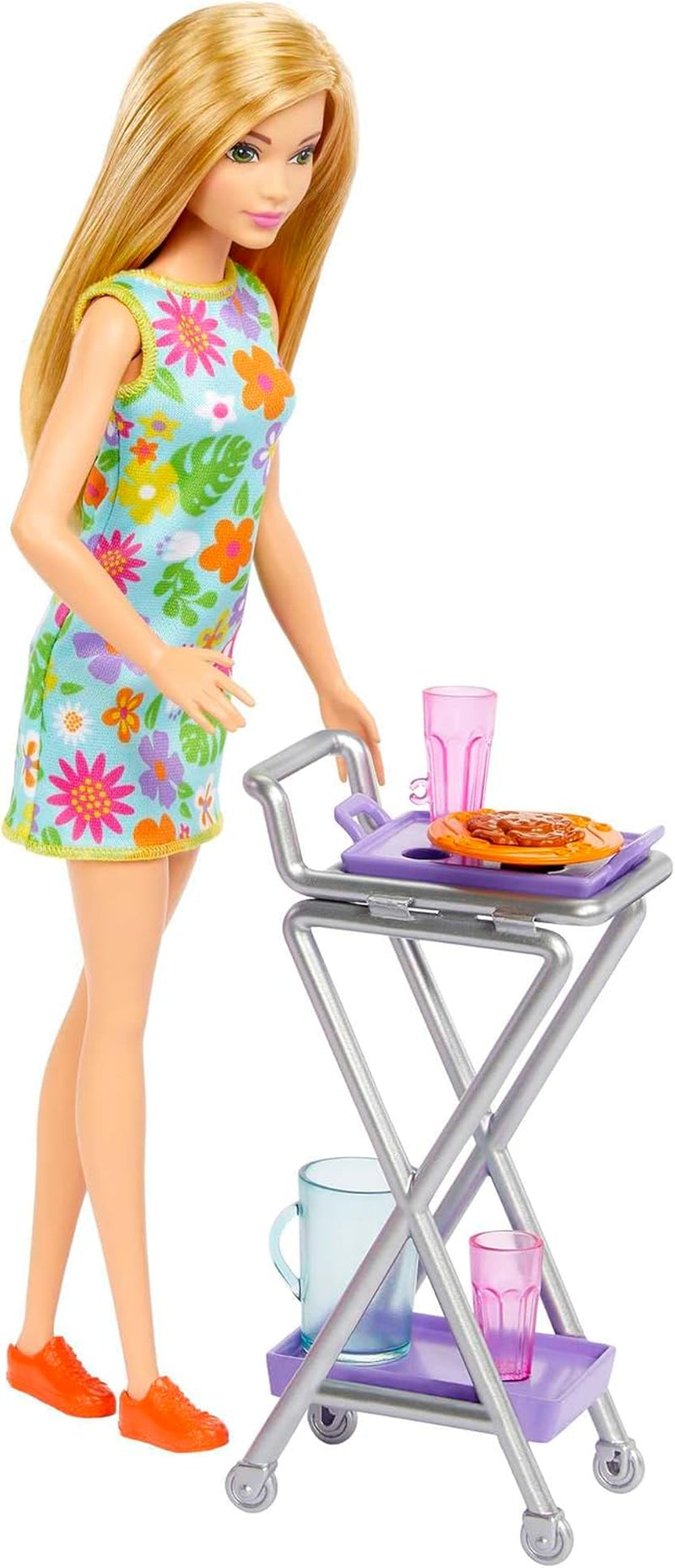 Barbie-Puppen-Speisekammer-Spielset mit mehr als 25 Küchenteilen und Zubehör – perfekt für kleine Feinschmecker und Geschenk für Kinder ab 3 Jahren, HJV38