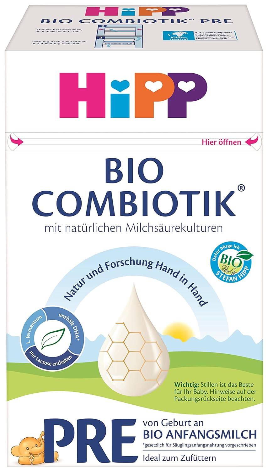 Milchnahrung mit Bio-Milch Hipp PRE BIO Combiotik, 4er Pack (4 x 600g) Naty Shop Pre Bio Combiotik neue Formel 4 x 600 Gramm