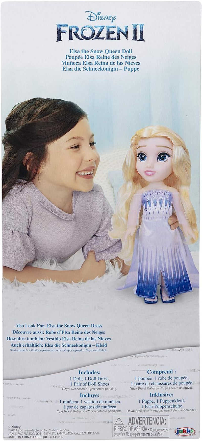 Disney Frozen 2 Elsa-Puppe – 35 cm große, bewegliche Puppe in ikonischem Modekleid und langen, wallenden Haaren für zusätzlichen Spaß, für Mädchen ab 3 Jahren, 214894