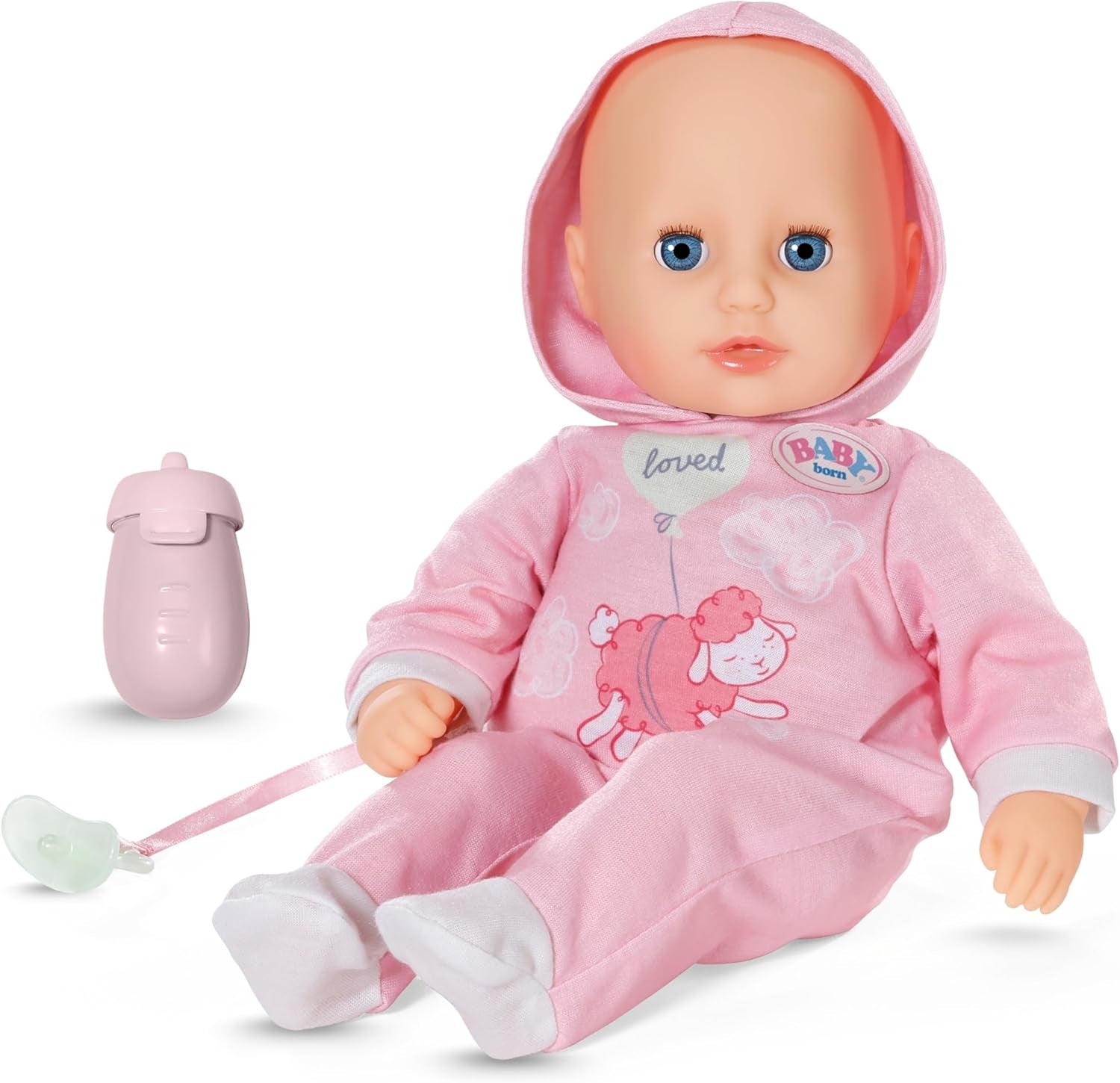 BABY Born Hannah Play with Me – Babypuppe mit 5 Funktionen – Weicher Materialkörper inklusive Zubehör – 36 cm große Puppe – Batteriebetrieben – Geeignet für Kinder ab 1 Jahr
