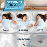 Orthopädisches Kissen [Nominiert für den Innovationspreis Ergonomie] Nackenschmerzkissen aus Memory-Schaum | Nackenstützkissen Ergonomisches Nackenrollen-Seitenschlafkissen Grau Orthopädische Nackenkissen Naty Shop