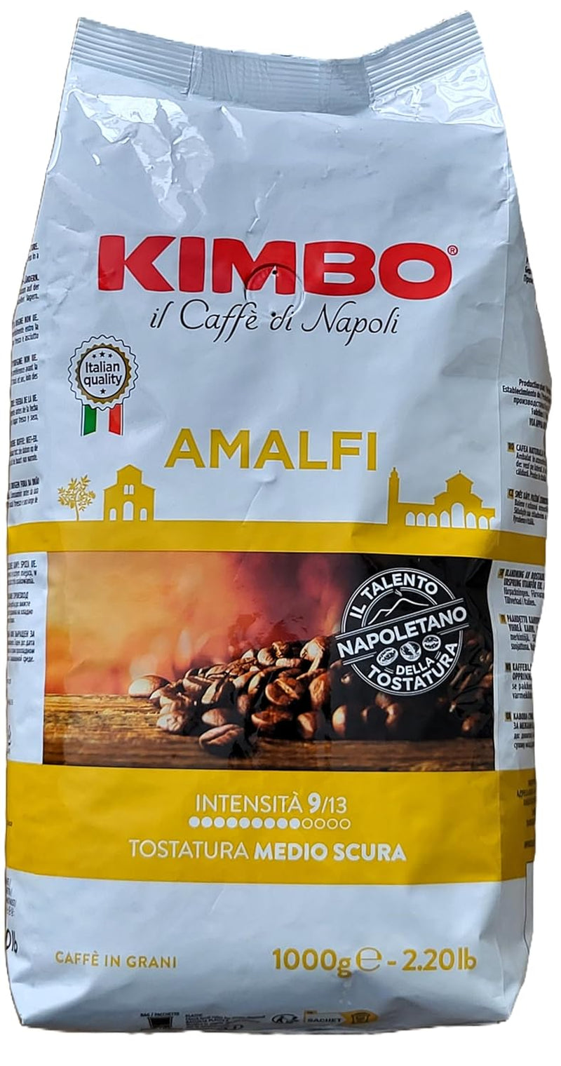 Ganze Amalfi-Kaffeebohnen (100 % Arabica), mittlere Röstung, 1-kg-Beutel
