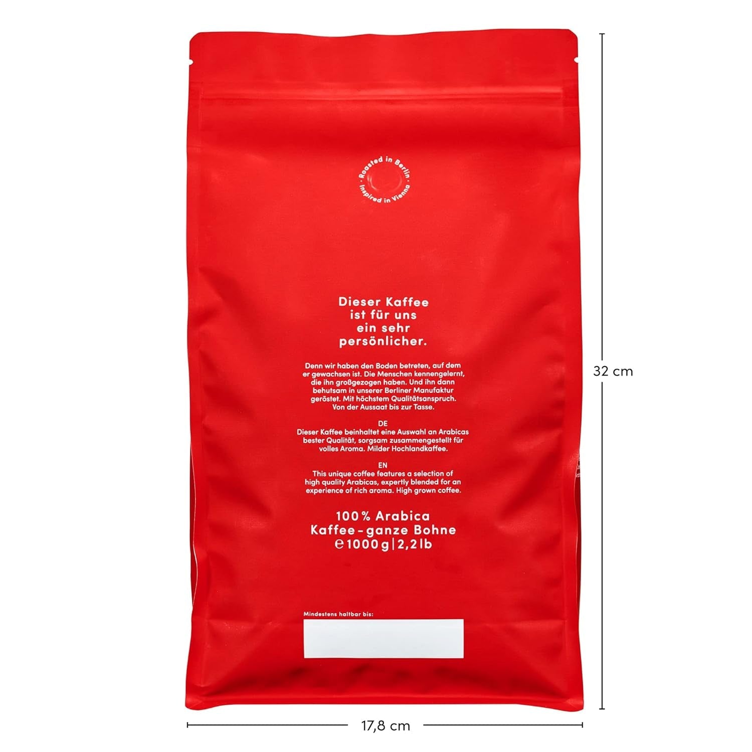 Espresso Bohnen - Wiener Kaffeehausmischung Espresso Blend - milde Röstung mit 100% Arabica aus 7 Herkunftsländern - frisch in Berlin geröstet - 1kg