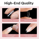 Modelones Nagelspitzen 510 Stück – Full-Cover-Nagelspitzen-Set, Gel-Spitzen-Set, vorpolierte PMMA-Harz-Nagelspitzen, künstliche Nägel zum Aufkleben von Nagelkunst-DIY, kurzes Squoval