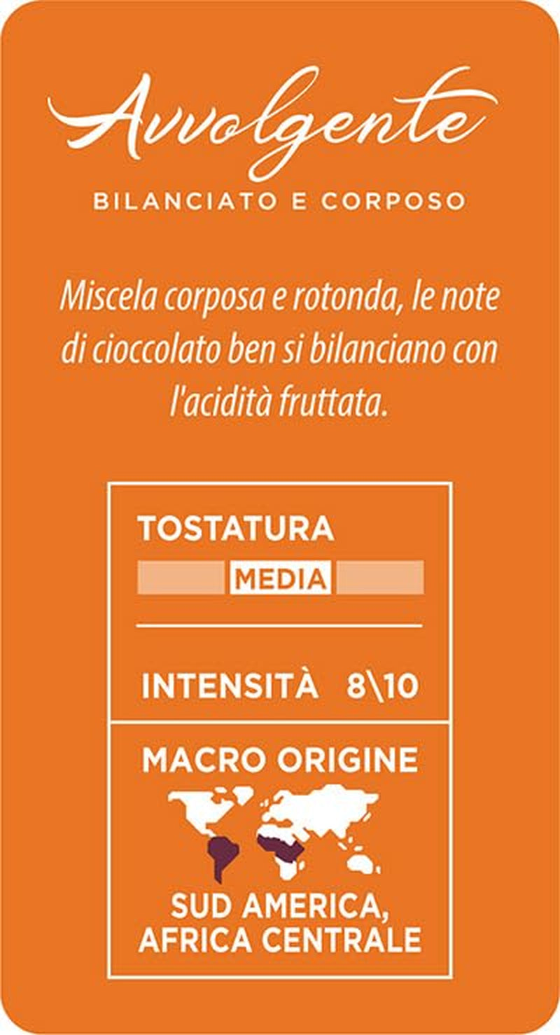 Caffè Mauro Torrefazione Kaffeekapseln Espresso Avvolgente, Intensität 8/10-144 Kapseln Kompatibel mit Kaffeemaschinen der Marke Lavazza* A Modo Mio*, 144 Stück, Hergestellt in Italien