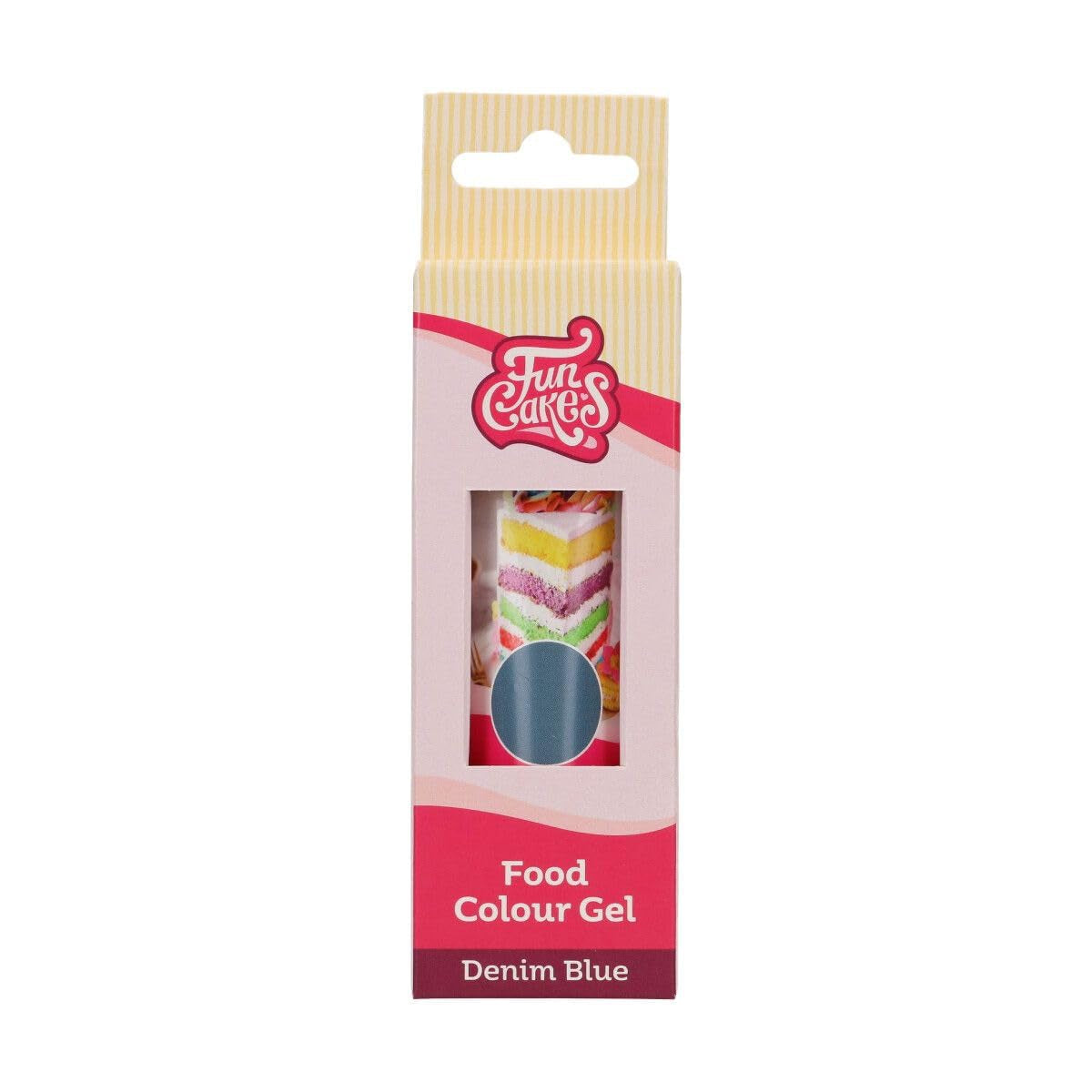 Lebensmittelfarbe Funcakes Gel Denim Blue: Hochkonzentrierte Lebensmittelfarbe für Teig, Creme, Fondant, Marzipan, Gebäck, einfache Dosierung, einzelne Tropfen für lebendige Farben, Halal, 30 g