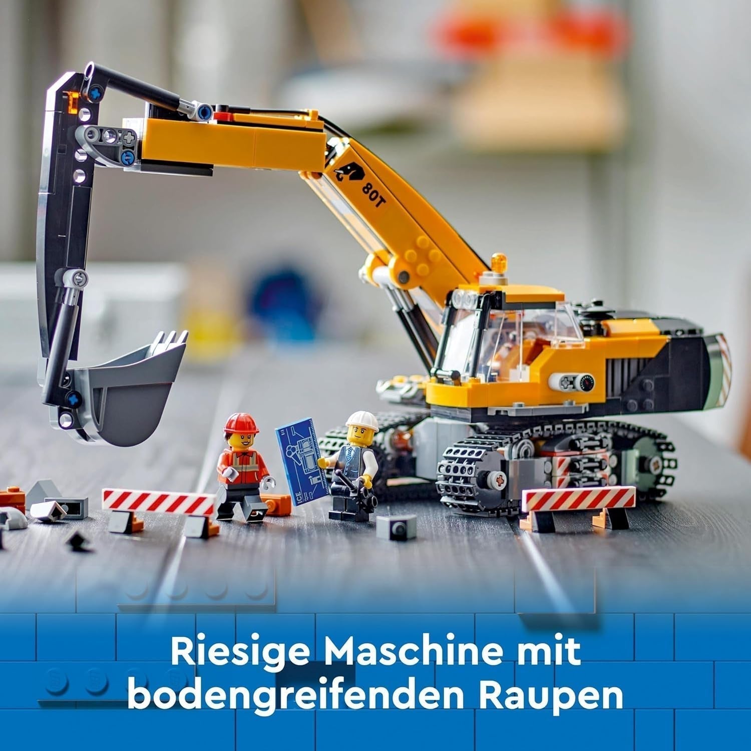 LEGO City Raupenbagger, Spielzeugbagger für Kinder ab 8 Jahren, Konstruktionsspielzeug mit Baggermodell, baubarer LKW mit Zubehör und 3 Minifiguren 60420 Bausets Besuchen Sie den LEGO-Store