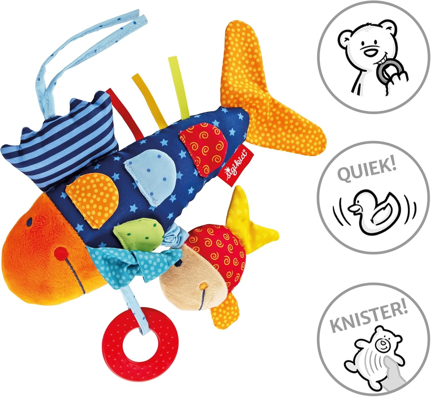 SIGIKID 40104 Active Fish Baby Activity PlayQ Spielzeug für Kinder Mädchen und Jungen empfohlen ab 3 Monaten mehrfarbig Babyspielzeug Naty Shop