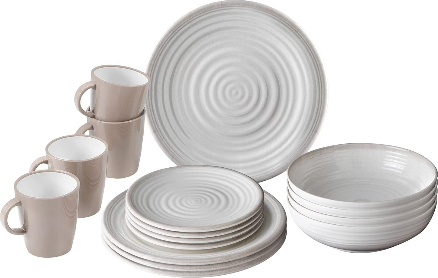 ESS Melamin-Besteckset, 16-teilige Lunchbox, Teller und Reisebecher