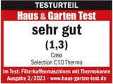 CASO Selection C 10 Thermo Design Kaffeemaschine – Edelstahlgehäuse, 1,2 l Isotherm-Karaffe (10 Tassen), Touch-Bedienung und Timer, Aroma PLUS-Funktion, Permanentfilter, Anti-Tropf-Filter