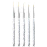 Sularpek Nail Art Liner Pinsel, 5 Stück Profi Detail Fine Nails Gel Nails Pinsel, Nagel Pinsel Dünn Für Beauty Frauen Nagelstudio (5 Größen, Rosa)