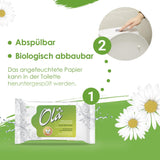 OLA Nasses Toilettenpapier – (1X40 Stück) Feuchttücher – Kamillenextrakt und Milchsäure, waschbar, empfindliche Haut – 40 Stück