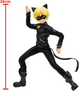BANDAI – Miraculous Ladybug – 26 cm große Schaufensterpuppe – Motan Noir – offiziell lizenzierte Miraculous – bewegliche Motan Noir-Puppe – Spielzeug für Kinder ab 4 Jahren – P50002