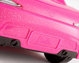 Barbie-Puppe und rosa glitzerndes Cabriolet, realistische Reifen, Logo, Spielzeug für Kinder ab 3 Jahren, DJR55