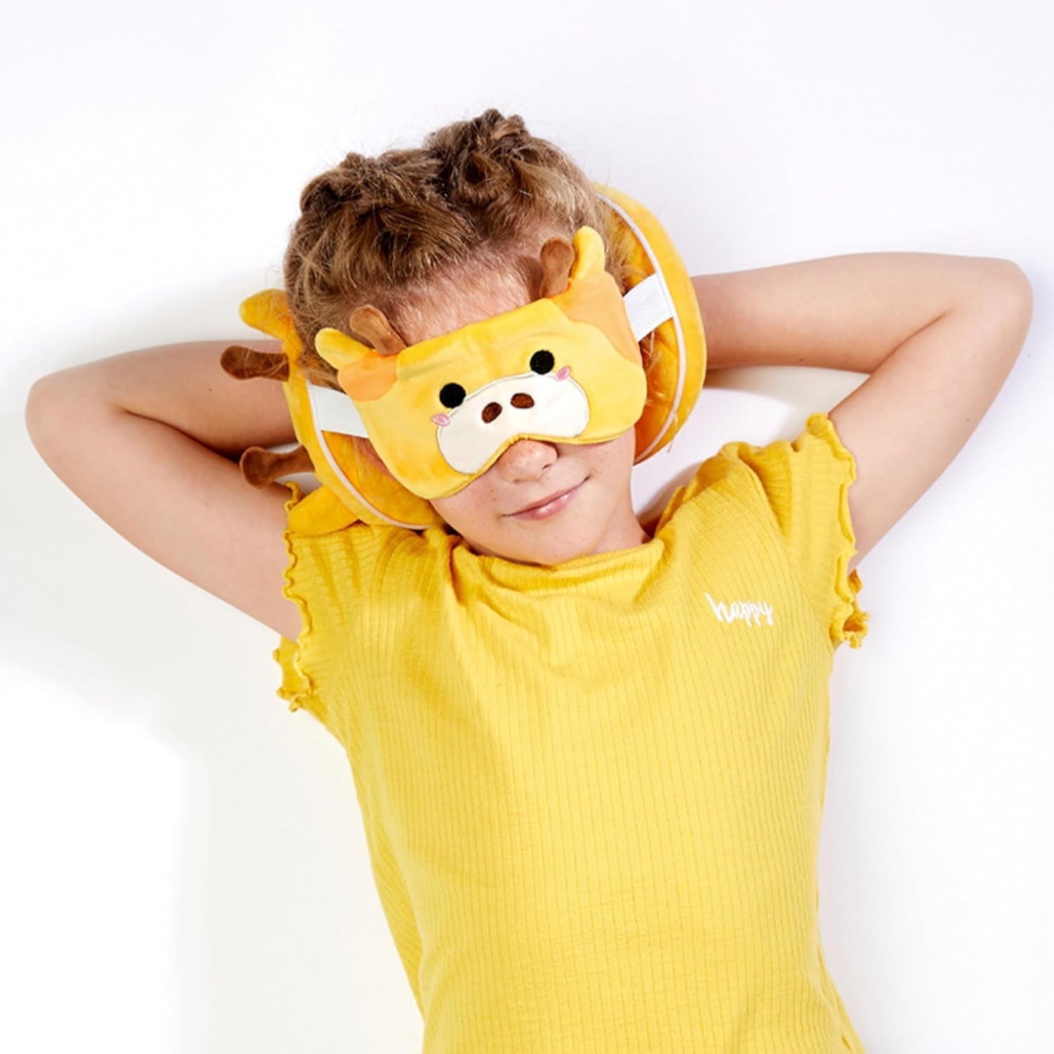Puckator Giraffenkissen, EPS 93 % Polyester, 7 % Elasthan, mehrfarbig, Reisekissen in Standardgröße Naty Shop
