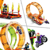 LEGO 60339 City Stuntz Stuntz Show Doppellooping-Set, inkl. Rampe, Monstertruck, 2X Motorrad und 7 Minifiguren, Spielzeug für Kinder ab 7 Jahren Bausets Besuche den LEGO-Store