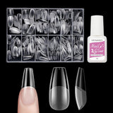 Kurze künstliche Nägel, Ballerina, 500 Stück, zum Aufkleben, 12 Größen, künstliche Nägel, kurze, weiche Gel-Nagelspitzen mit vollständiger Abdeckung für Gelnägel, kurz S
