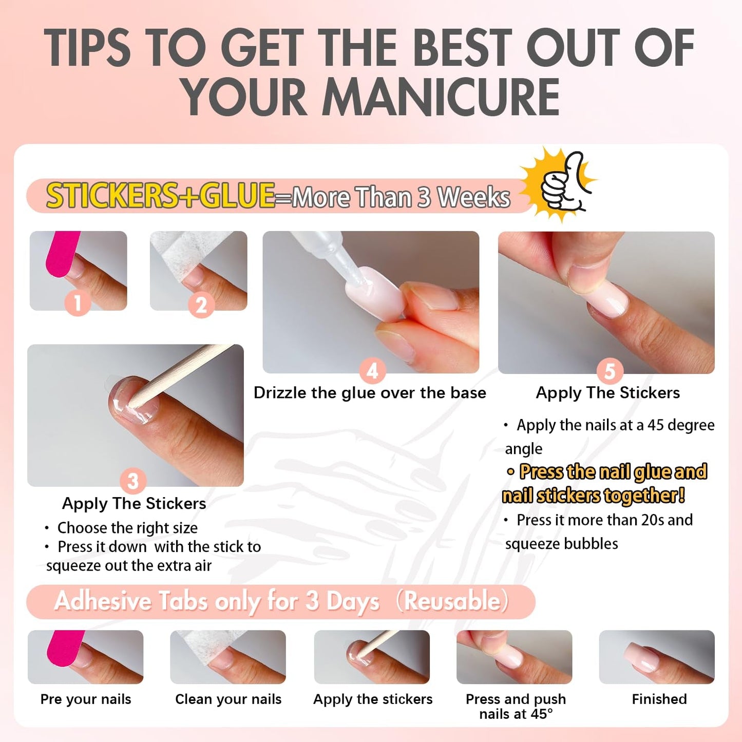 Lange French Tips Gold Glitzer Kleber auf langen quadratischen Nägeln Glitzer French Tip Falsche Nägel Set Quadratische künstliche Nägel für Frauen 24 Stück