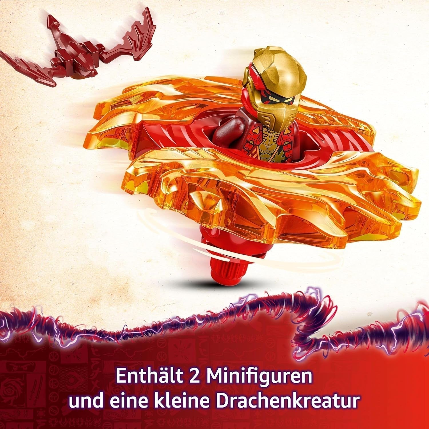 LEGO NINJAGO Kais Drache Spinjitzu-Spinner – Action-Ninja-Spielzeug mit 2 Minifiguren – kleines Spielset für Kinder – Geschenkidee für Jungen und Mädchen ab 6 Jahren 71823 Bausets Besuchen Sie den LEGO-Store