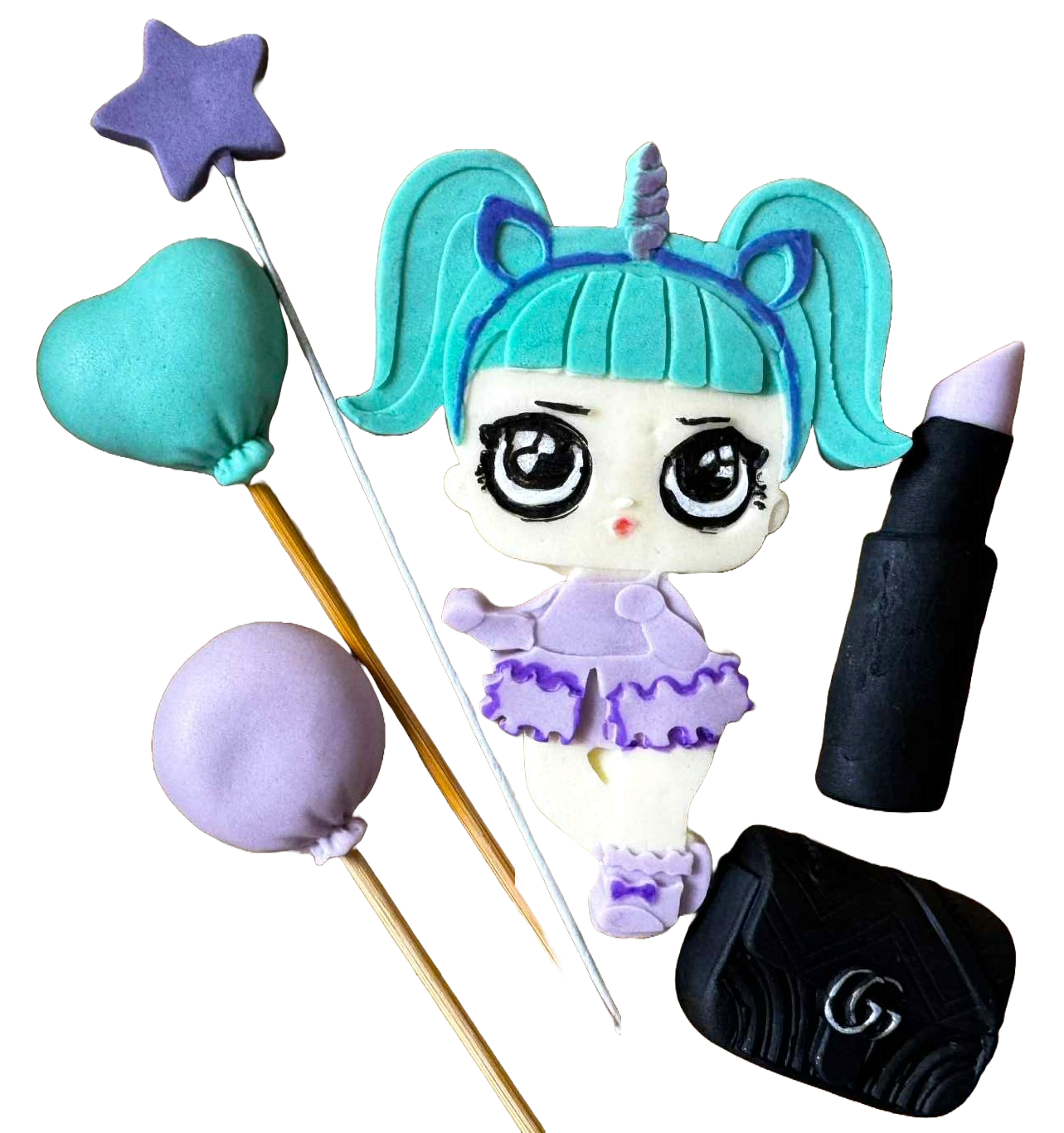 Set essbarer Dekorationen, LOL-Puppendekorationen von Sugar Paste Nati Shop
