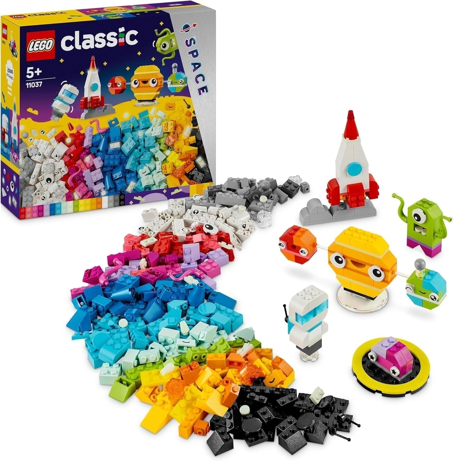 LEGO Classic Creative Space Planets Solar System Building Model for Kids Space Toy Rocket Spaceship Planets And Aliens Gift for 5 Years Old Boys And Girls 11037 Building Sets Besuchen Sie den LEGO-Store Single