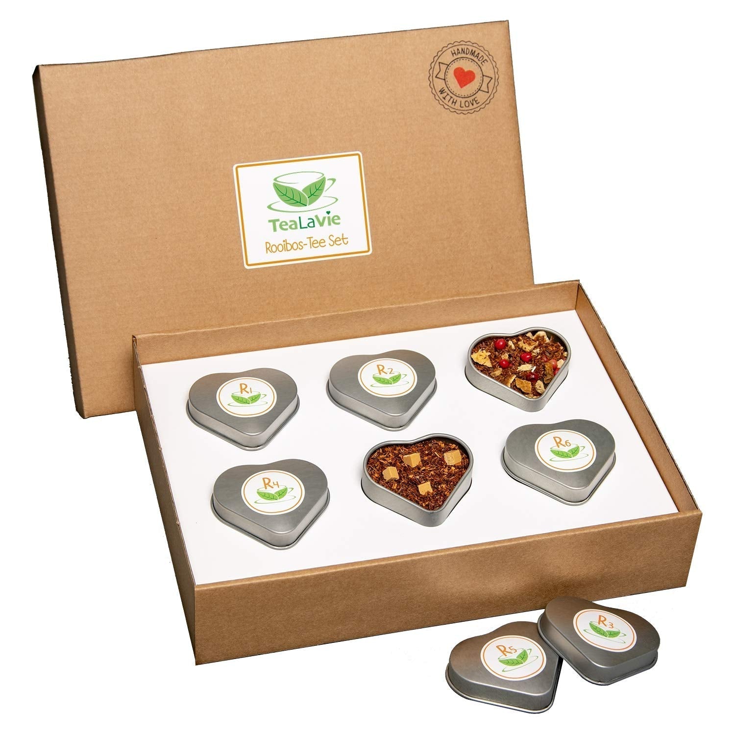 Tealavie Geschenkset mit 6 Früchtetees (60 g), Probierset, Geschenkbox, Dankeschön-Geschenkideen für Frauen, Kollegen, Muttertag 2024