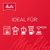 Melitta BellaCrema entkoffeinierte Kaffeebohnen, 4 x 1 kg, ungemahlene Kaffeebohnen für Kaffeevollautomaten, entkoffeinierte leichte Röstung, deutsche Röstung, Stärke 3