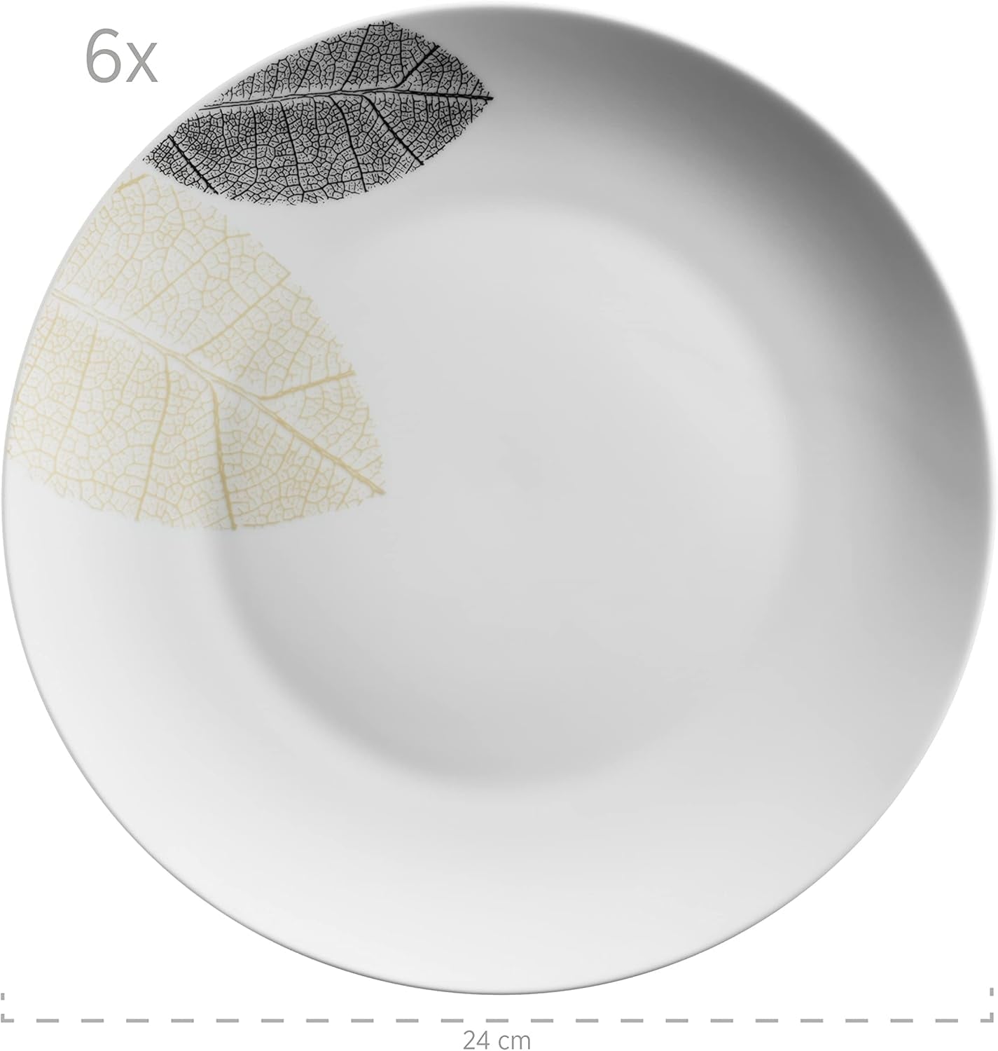MÄSER 931215 Wunderschön dekoriertes Tafelservice für 6 Personen, Kombiservice 30-teilig, mit rahmenlosen Formen, Porzellan, weiß