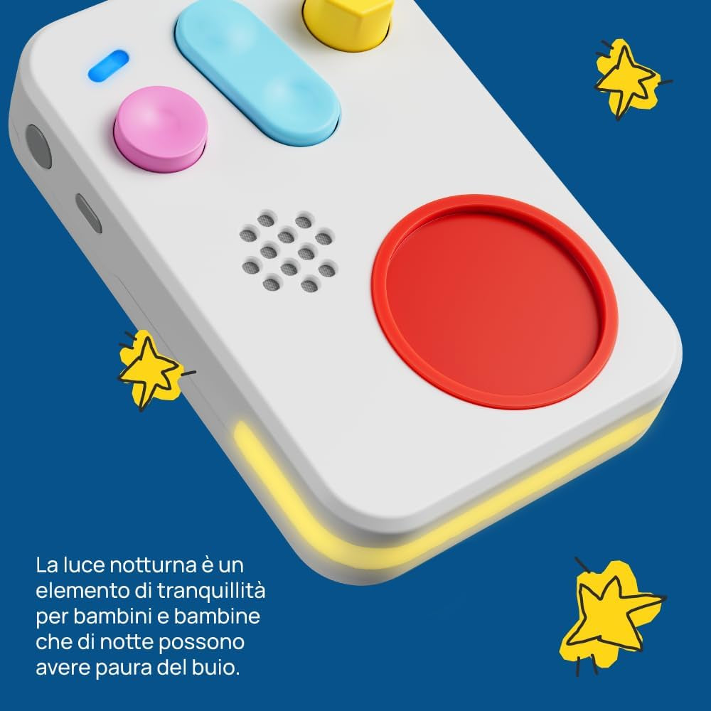 + Interaktiver Geschichtenerzähler für Kinder mit Audioinhalten von 0 bis 10 Jahren, Audiobox mit Klangfigur -Me, Nachtlicht, Schlafroutine, musikalisches Lernspiel, italienische Version Jucarii Bebe Naty Shop