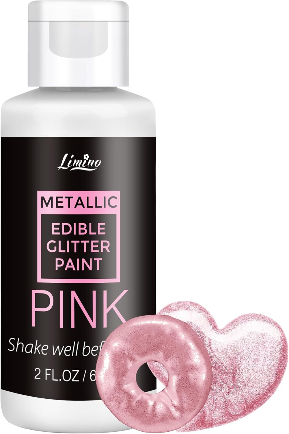 Flüssiger essbarer Glitzer – 6 Metallic-Farben, flüssiges essbares Glitzerpulver zum Dekorieren von Kuchen, Backen, Macarons – metallische Lebensmittelfarbe, Glitzerfarben für Kekse, Fondant, Kuchen, Muffins