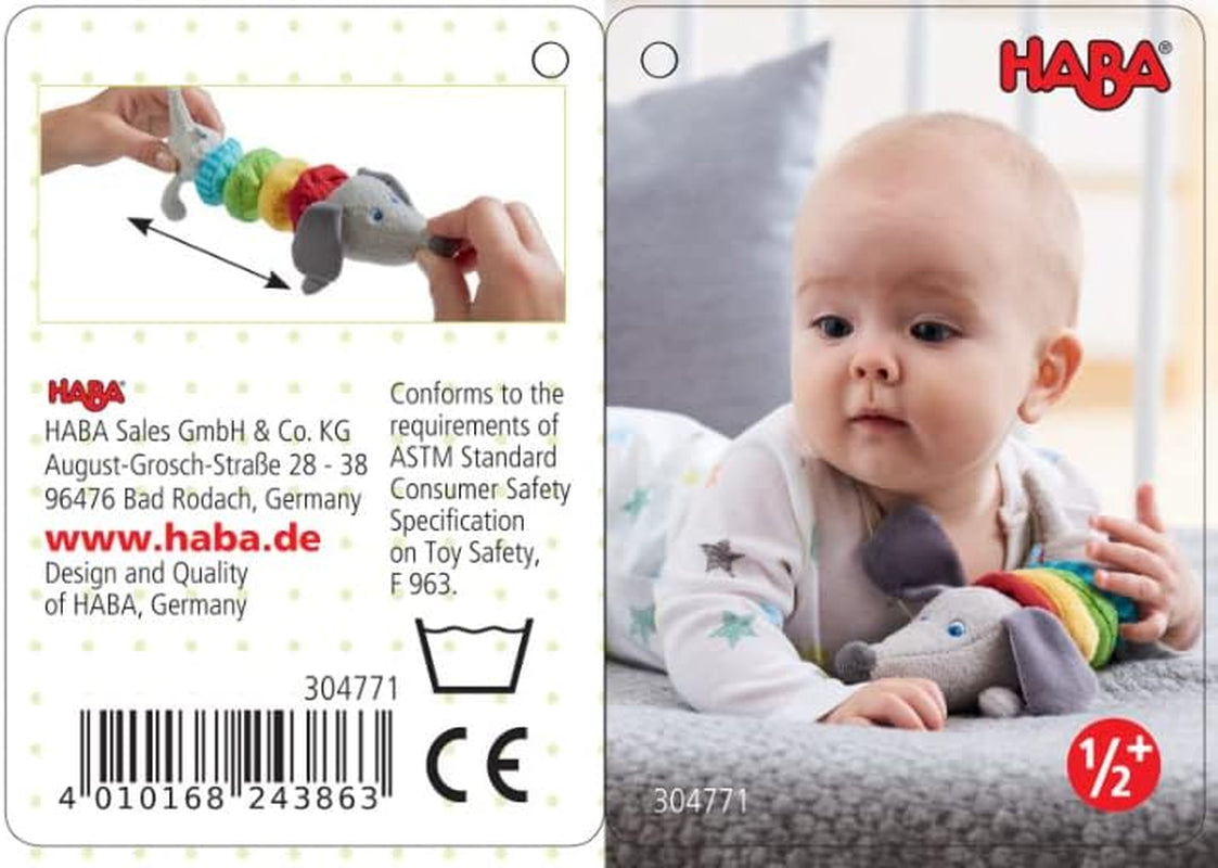 HABA 304771 - Rassel-Dackelfigur, Stoff-Babyspielzeug mit Rasselmotor, Spielzeug ab 6 Monaten Toys Bebe Naty Shop