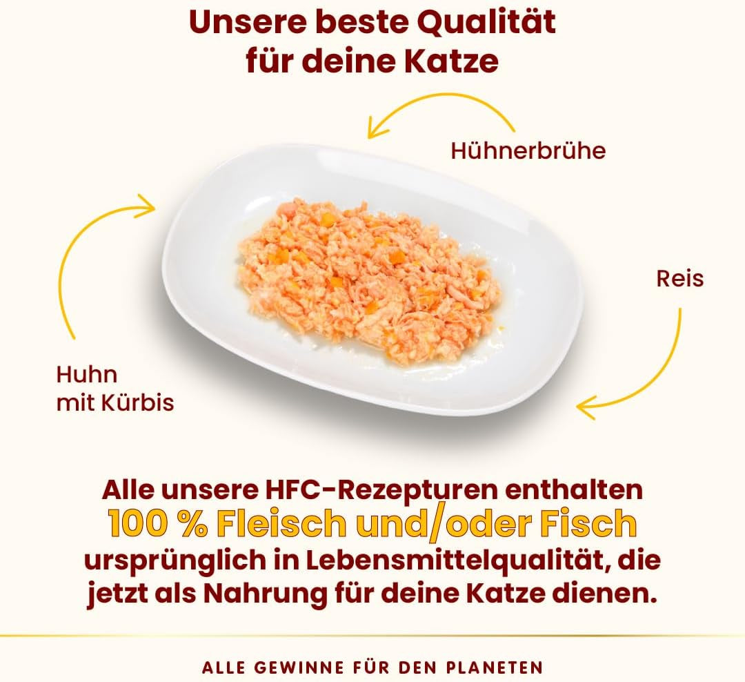 Almo Nature HFC Natürliches Nassfutter für Katzen – Verschiedene Rezepte mit Huhn – 6 x 70 g