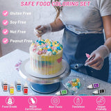 Lebensmittelfarbe 8 x 10 ml – hochkonzentriertes flüssiges Lebensmittelfarben-Set zum Backen, Kuchen, Kekse, Zuckerguss, Macarons, Fondant – lebendige Lebensmittelfarbe für selbstgemachte Seifen, Schleim, Bastelarbeiten