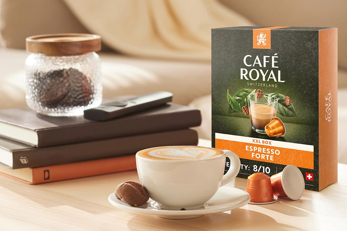 Espresso Forte 36 Kapseln für Nespresso Kaffeemaschine – 8/10 Intensität – UTZ-zertifiziert Kaffeekapseln aus Aluminium (Packung mit 3)