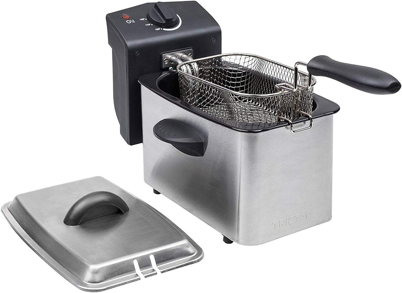 Tristar-Edelstahlfritteuse – mit 2 Liter Fassungsvermögen, Kaltzonenfunktion und einstellbarem Thermostat bis 190 °C, FR-6919, Silber Appliances Naty Shop