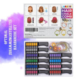 Magicat Haarkreide für Mädchen im Set I 10 auswaschbare Farben und 5 Haargummis I Geschenk für Mädchen von 4 bis 10 Jahren I Kreatives Geschenk für den Kindergeburtstag 2025 I Sichere und farbenfrohe Haarfarbe von Naty Shop