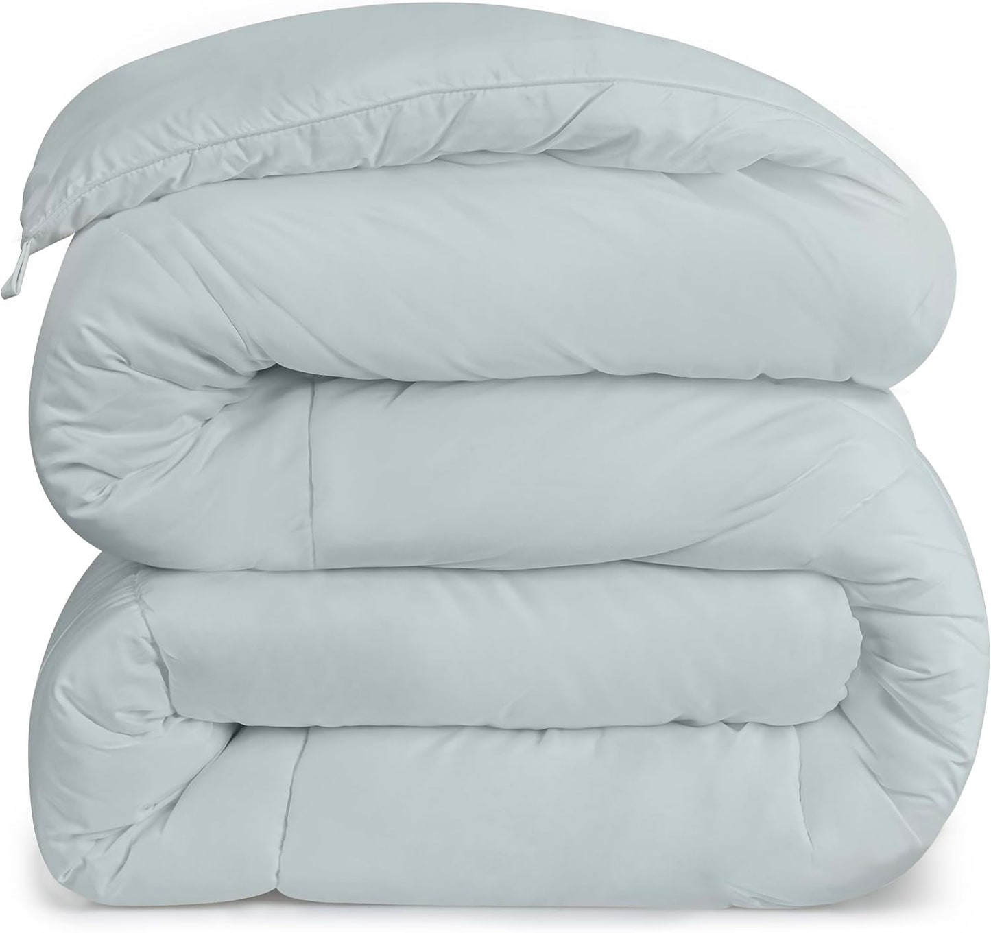 Utopia-Bettwäsche, Ganzjahresdecke, 250 g/m², Plüschfüllung aus silikonisierter Faser, Doppelbett, genäht in Box (Doppelbett XL, hellgrau), Naty Shop Quilts & Quilts