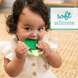 Infantino Lil' Nibbles, Beißring aus strukturiertem Silikon, BPA-freies Baby-Beißspielzeug, weich, leicht zu halten, sensorische Stimulation für Kleinkinder, Brokkoli