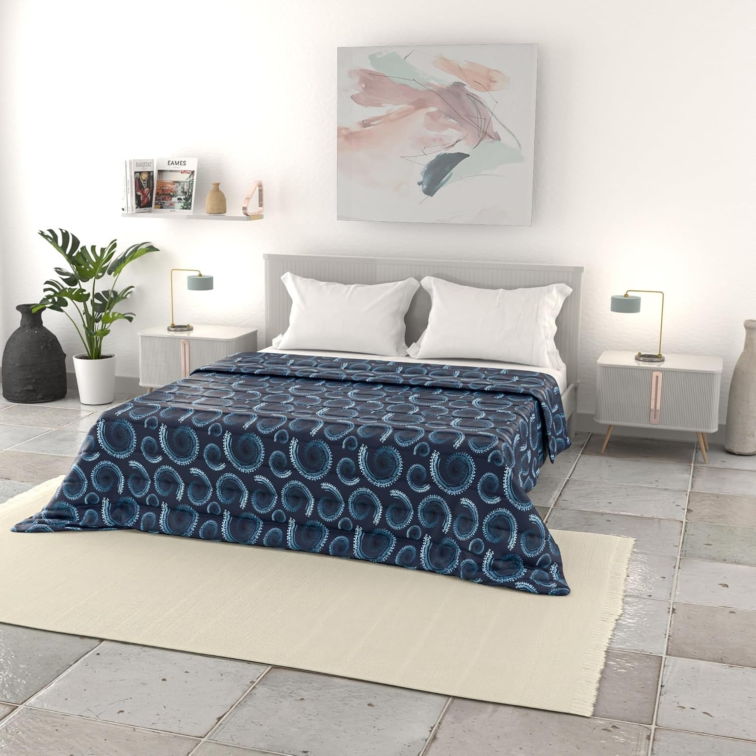 Italienische Bettwäsche Basic Sommerdecke, bedruckte Mikrofaser, 250 x 240 cm, Kreis Steppdecken und Steppdecken Naty Shop Vortex 250 x 240 cm