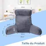 INFANZIA Ergonomisches Lesekissen mit Armlehnen, Memory-Schaum-Rückenstütze, Grau, M