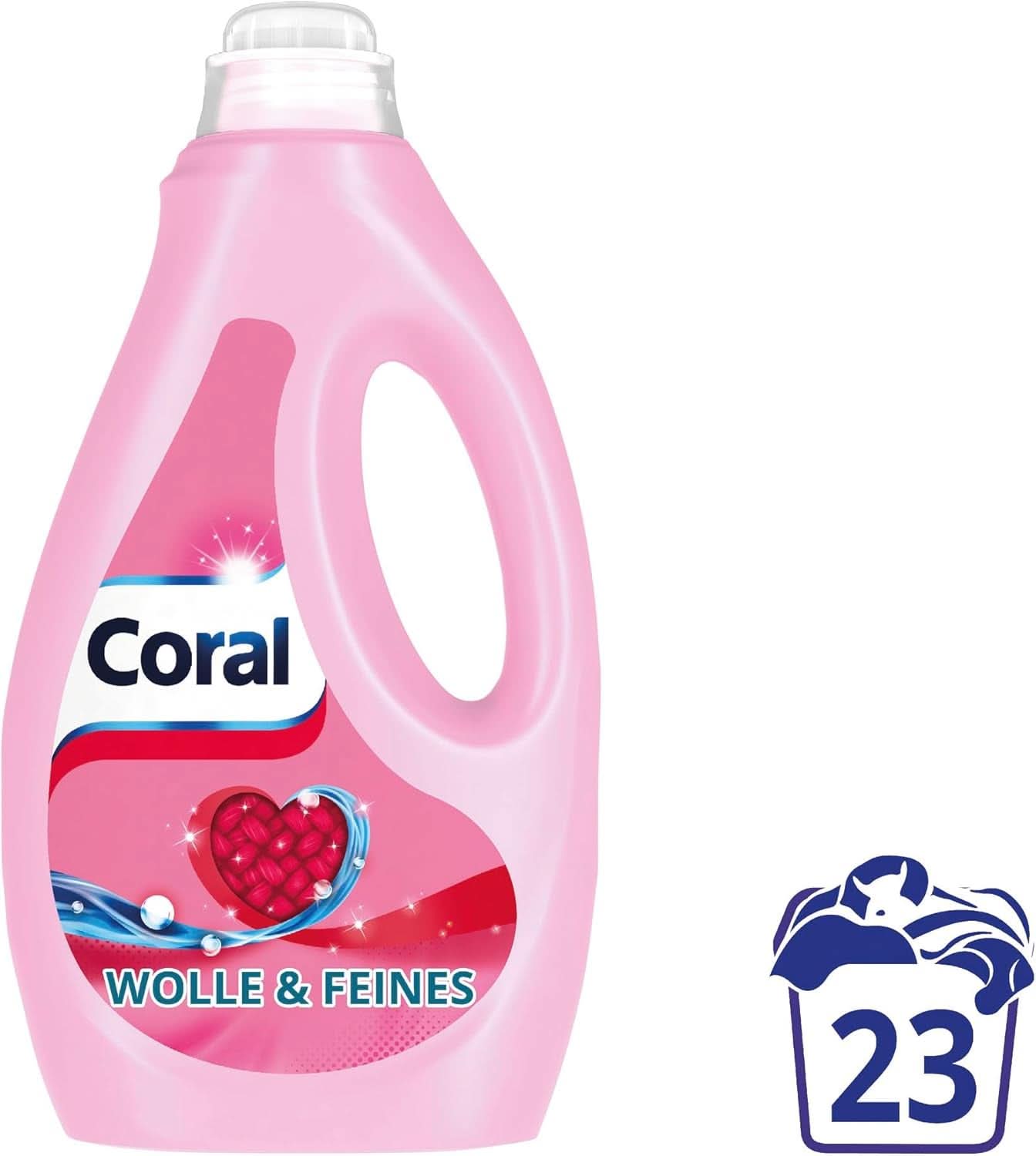 Coral Feinwaschmittel für Wolle und Feinwäsche, 23 Waschgänge, 1,15 Liter Waschmittel Naty Shop
