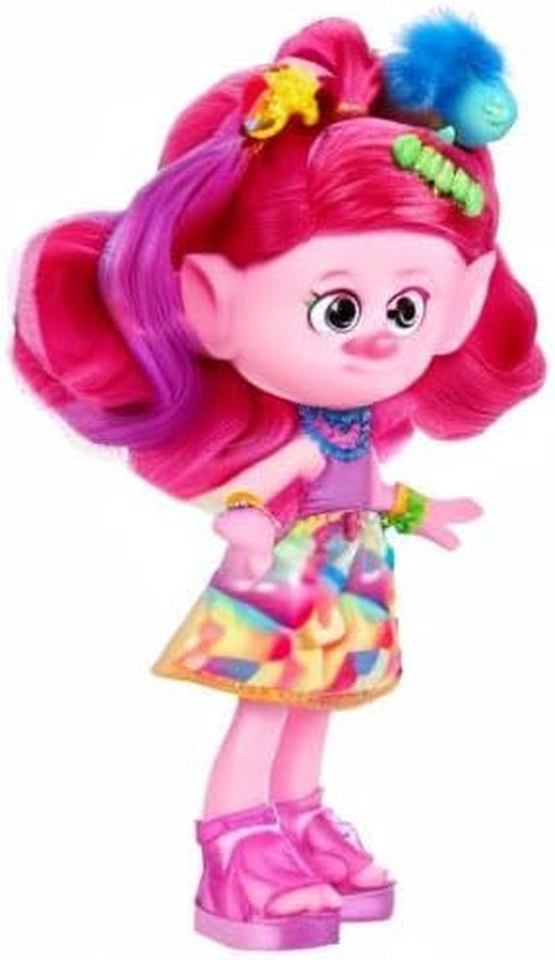 Mattel DREAMWORKS TROLLS Together Strong – Hair-Tastic Queen Poppy Fashion Doll – 15+ Accessoires, Glitzerkamm, waschbares Glitzergel, ab 3 Jahren, HNF25 Naty Shop Dolls