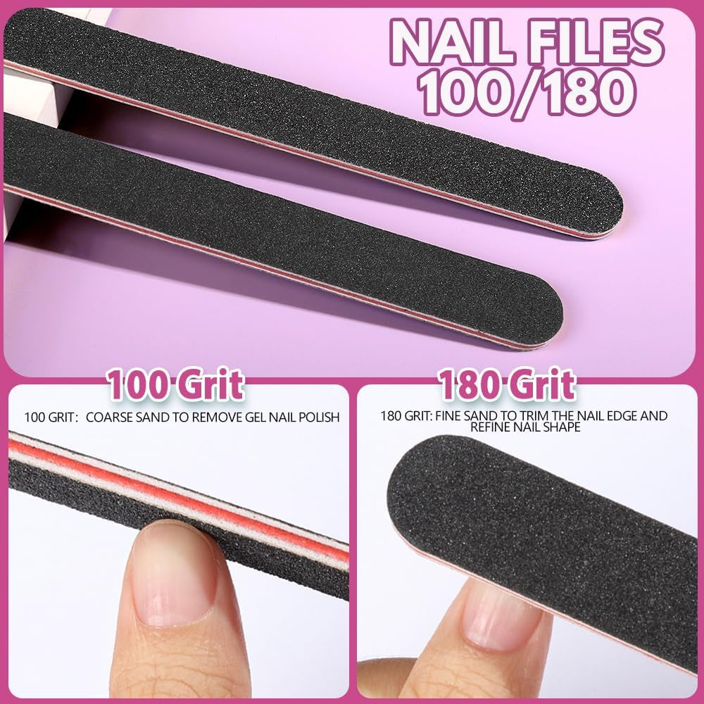 FANDAMEI 20 Stücke Buffer Für Nagel, Nagelfilen Für Gelnägel, Profi Nagelfeile 100/180, Polierfeile Fingernägel, Filen Für Gelnägel, Maniküre & Pediküre Set