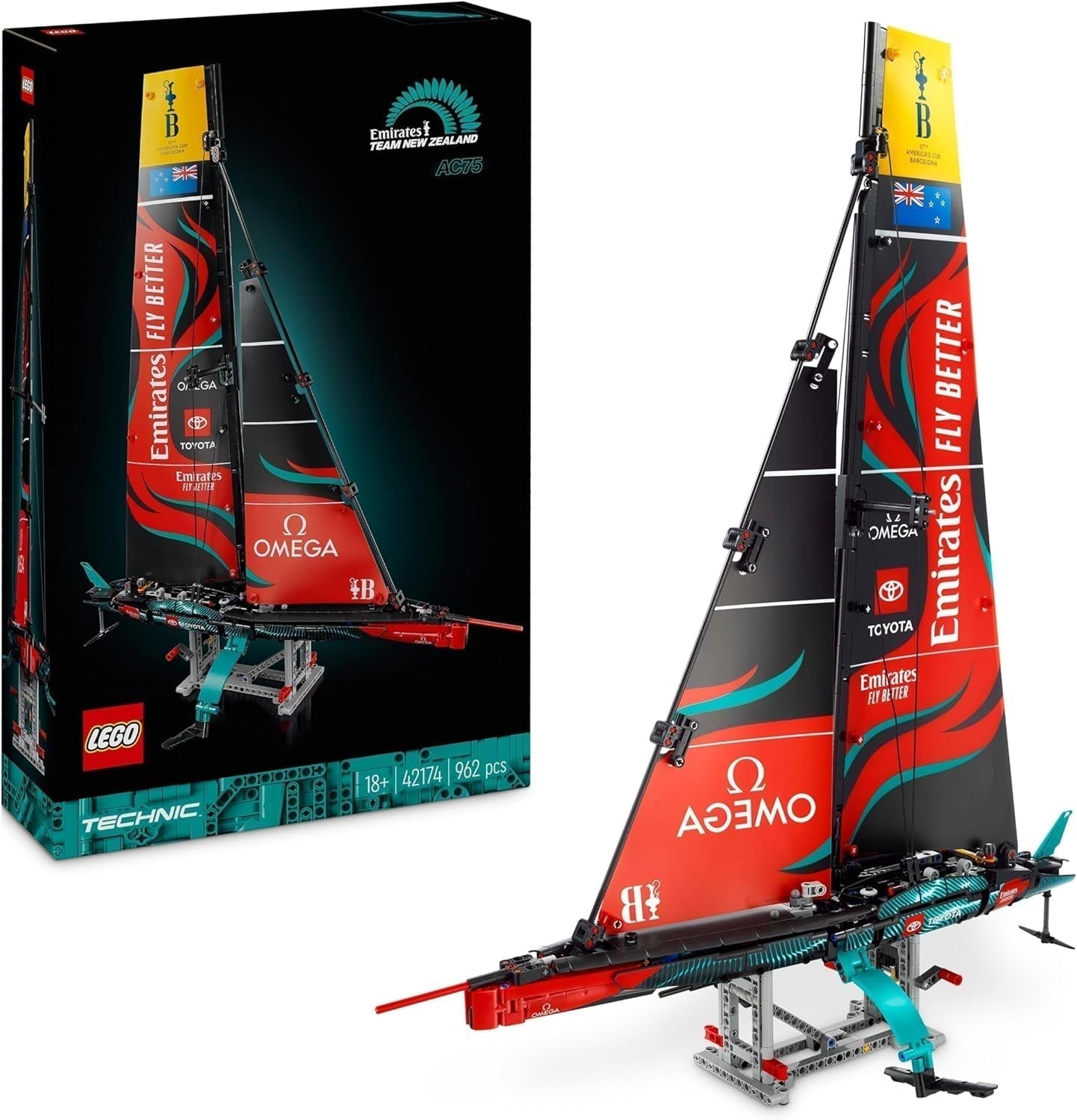 LEGO Technic Emirates Team New Zealand AC75 Rennyacht Segelboot-Bauset für Erwachsene, Geschenk für Männer und Frauen, kreative und entspannende Aktivität 42174 Bausätze Besuche den LEGO-Store Standardtitel
