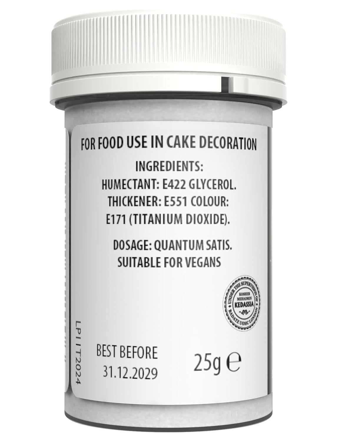 Weiße Lebensmittelfarbe von Sugarflair für Nudeln, Lebensmittelfarbe für Nudeln, Fondant und Marzipan, Nudelfarbe – 25 g