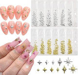 400 Stück Stern Nail Charms Gold Silver, Charms Nägel Zubehör, Nagel Deko, Nail Art Zubehör, Nagel Charms, Nagel Steine, Nail Design, Charms Für Nägel