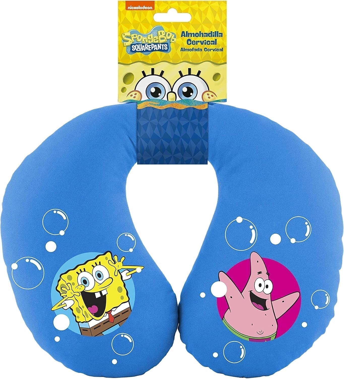 Bob Esponja Spongebob Nackenkissen für Kinder. Super bequemes Reisen, blaue Naty Shop Reisekissen