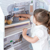 Teamson Kids Olivia's Little World Riesenpuppenhaus mit Möbeln und Zubehör, Puppenhaus aus Holz, 3-stöckiges Spielset für 30-cm-Puppen, ab 3 Jahren